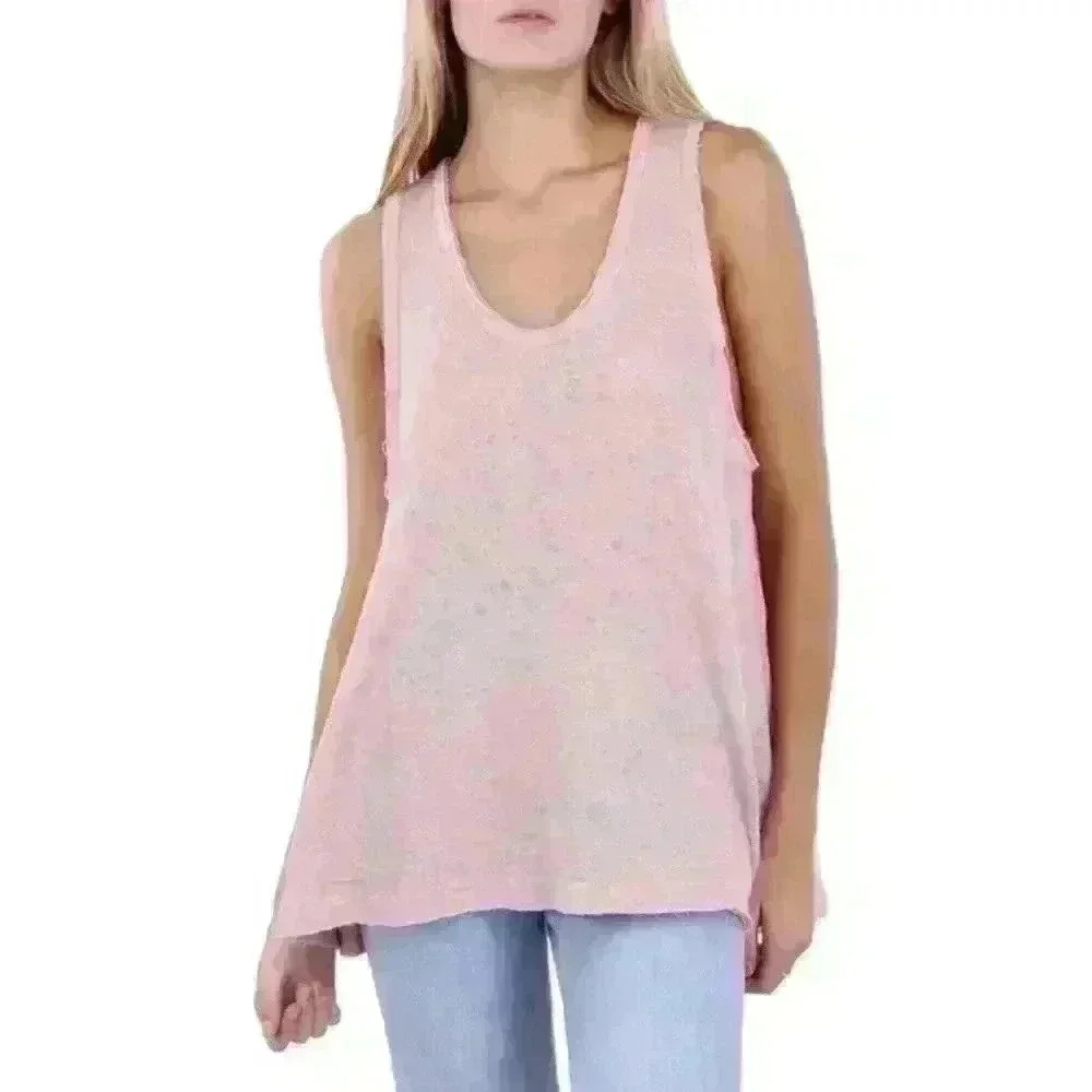 NWT Anthropologie Maronie Distressed Top - Size M - Pink